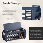 Storage Bench with Cushion, Curved Side Panels & Hidden Storage – MDF & Rubberwood