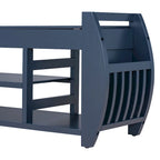 Storage Bench with Cushion, Curved Side Panels & Hidden Storage – MDF & Rubberwood