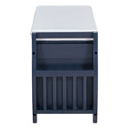 Storage Bench with Cushion, Curved Side Panels & Hidden Storage – MDF & Rubberwood