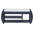 Storage Bench with Cushion, Curved Side Panels & Hidden Storage – MDF & Rubberwood