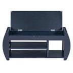 Storage Bench with Cushion, Curved Side Panels & Hidden Storage – MDF & Rubberwood