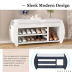Storage Bench with Cushion, Curved Side Panels & Hidden Storage – MDF & Rubberwood