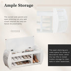 Storage Bench with Cushion, Curved Side Panels & Hidden Storage – MDF & Rubberwood