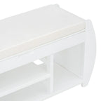 Storage Bench with Cushion, Curved Side Panels & Hidden Storage – MDF & Rubberwood