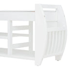 Storage Bench with Cushion, Curved Side Panels & Hidden Storage – MDF & Rubberwood