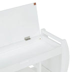 Storage Bench with Cushion, Curved Side Panels & Hidden Storage – MDF & Rubberwood