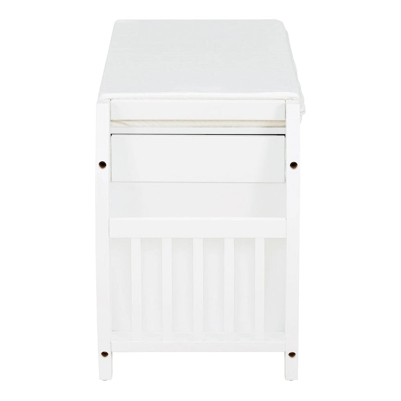 Storage Bench with Cushion, Curved Side Panels & Hidden Storage – MDF & Rubberwood