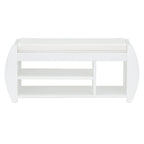 Storage Bench with Cushion, Curved Side Panels & Hidden Storage – MDF & Rubberwood
