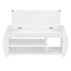 Storage Bench with Cushion, Curved Side Panels & Hidden Storage – MDF & Rubberwood