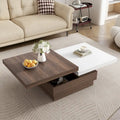 Square Coffee Table with Rotatable Top and Hidden Storage – MDF, 35.4–46.8W x 23.6D x 13.1H in