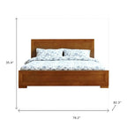 Oak Inlaid Panels Solid Wood King Bed Frame