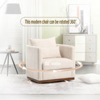 Chenille Swivel Barrel Chair – 360° Swivel, Metal Base | 31.5W x 31.5D x 27.95H in