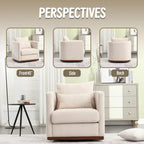 Chenille Swivel Barrel Chair – 360° Swivel, Metal Base | 31.5W x 31.5D x 27.95H in