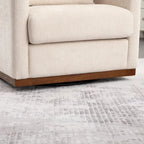 Chenille Swivel Barrel Chair – 360° Swivel, Metal Base | 31.5W x 31.5D x 27.95H in