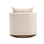 Chenille Swivel Barrel Chair – 360° Swivel, Metal Base | 31.5W x 31.5D x 27.95H in