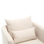 Chenille Swivel Barrel Chair – 360° Swivel, Metal Base | 31.5W x 31.5D x 27.95H in