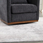 Chenille Swivel Barrel Chair – 360° Swivel, Metal Base | 31.5W x 31.5D x 27.95H in