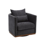 Chenille Swivel Barrel Chair – 360° Swivel, Metal Base | 31.5W x 31.5D x 27.95H in