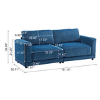 81" Modern Upholstery Sofa Loveseat with Square Arms