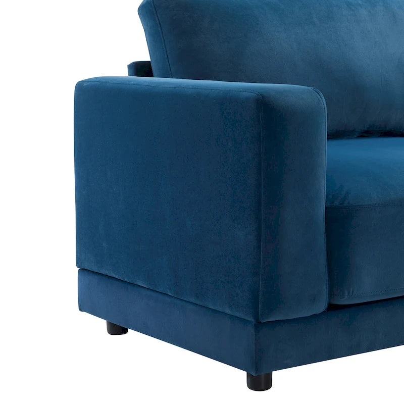 81" Modern Upholstery Sofa Loveseat with Square Arms