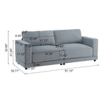 81" Modern Upholstery Sofa Loveseat with Square Arms