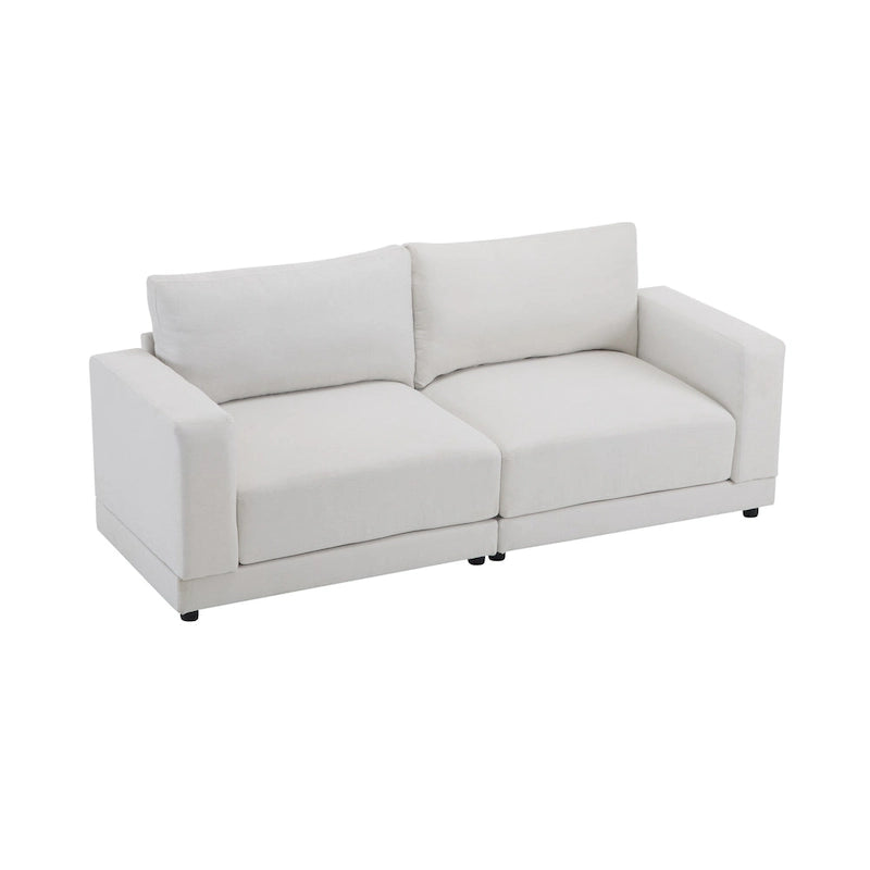 81" Modern Upholstery Sofa Loveseat with Square Arms