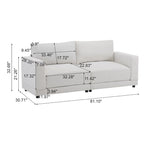 81" Modern Upholstery Sofa Loveseat with Square Arms