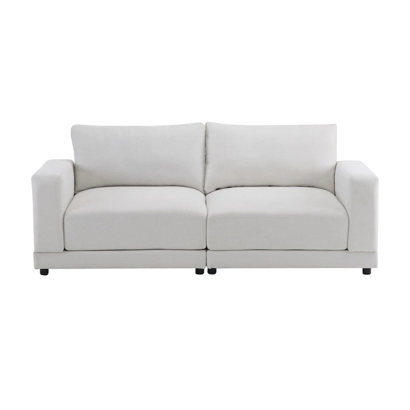 81" Modern Upholstery Sofa Loveseat with Square Arms
