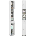 Tall Slim Bathroom Storage Cabinet Linen Tower with Drawer