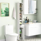 Tall Slim Bathroom Storage Cabinet Linen Tower with Drawer