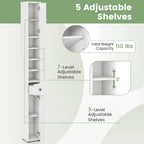 Tall Slim Bathroom Storage Cabinet Linen Tower with Drawer