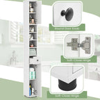 Tall Slim Bathroom Storage Cabinet Linen Tower with Drawer