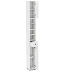Tall Slim Bathroom Storage Cabinet Linen Tower with Drawer