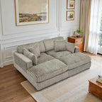 2-Piece Corduroy Modular Sectional Sofa with Chaise – 82.7W x 65D x 34.7H in
