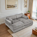 2-Piece Corduroy Modular Sectional Sofa with Chaise – 82.7W x 65D x 34.7H in