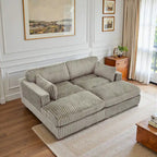 2-Piece Corduroy Modular Sectional Sofa with Chaise – 82.7W x 65D x 34.7H in