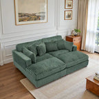 2-Piece Corduroy Modular Sectional Sofa with Chaise – 82.7W x 65D x 34.7H in