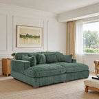 2-Piece Corduroy Modular Sectional Sofa with Chaise – 82.7W x 65D x 34.7H in