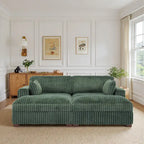 2-Piece Corduroy Modular Sectional Sofa with Chaise – 82.7W x 65D x 34.7H in