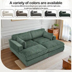 2-Piece Corduroy Modular Sectional Sofa with Chaise – 82.7W x 65D x 34.7H in