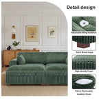2-Piece Corduroy Modular Sectional Sofa with Chaise – 82.7W x 65D x 34.7H in