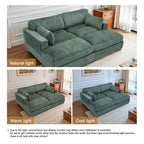 2-Piece Corduroy Modular Sectional Sofa with Chaise – 82.7W x 65D x 34.7H in