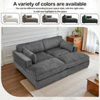 2-Piece Corduroy Modular Sectional Sofa with Chaise – 82.7W x 65D x 34.7H in