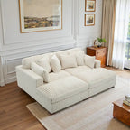 2-Piece Corduroy Modular Sectional Sofa with Chaise – 82.7W x 65D x 34.7H in