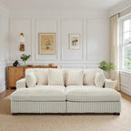 2-Piece Corduroy Modular Sectional Sofa with Chaise – 82.7W x 65D x 34.7H in