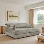 2-Piece Corduroy Modular Sectional Sofa with Chaise – 82.7W x 65D x 34.7H in
