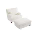Oversized Chaise Longue Accent Chair with Ottoman
