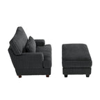 Oversized Chaise Longue Accent Chair with Ottoman