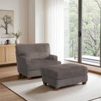 Oversized Chaise Longue Accent Chair with Ottoman