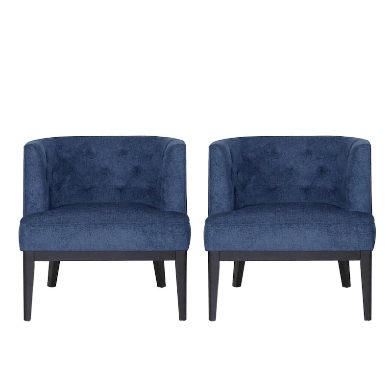 Fabric or Faux Leather Tufted Accent Chair (Set of 2)